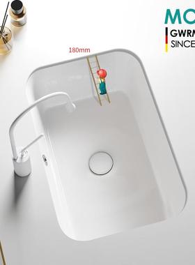 MOER陶瓷加深大容量台下盆家用卫生间洗手盆洗脸盆台盆洗手池阳台