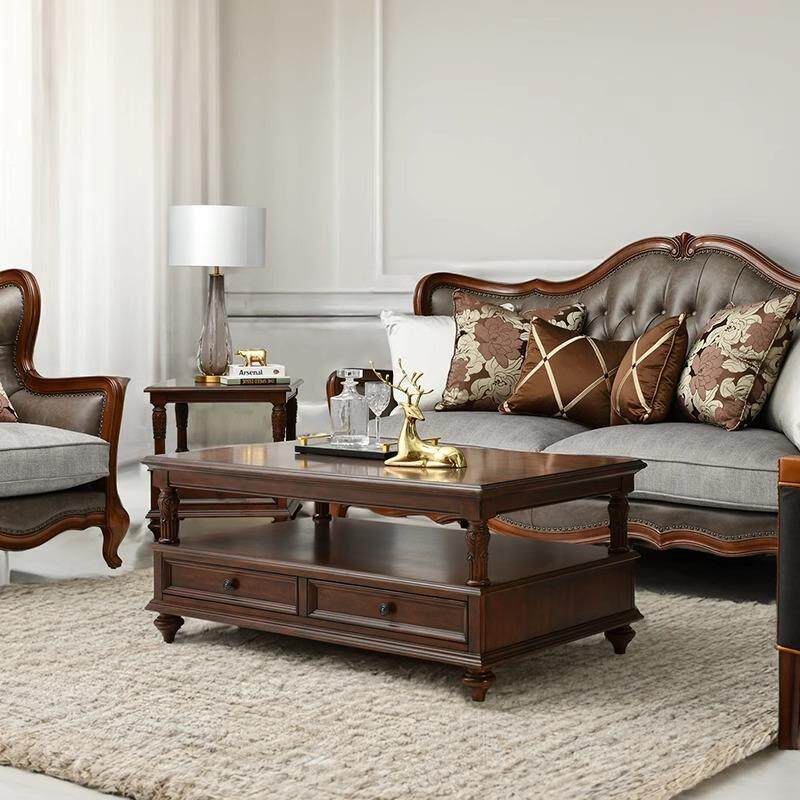 美式实木边几欧式沙发边桌柜轻奢角几客厅小方几中式小茶几侧边柜