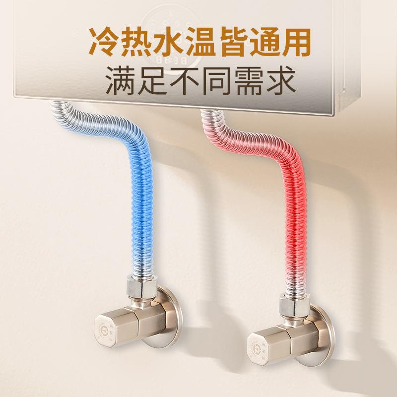 老铜匠角阀纯铜奶油色拉丝/加厚家大阀用冷水热门开关全铜角阀流