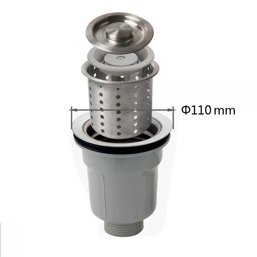 志邦大信厨房洗菜盆下水器提篮110 140mm落水器洗碗池水槽配件