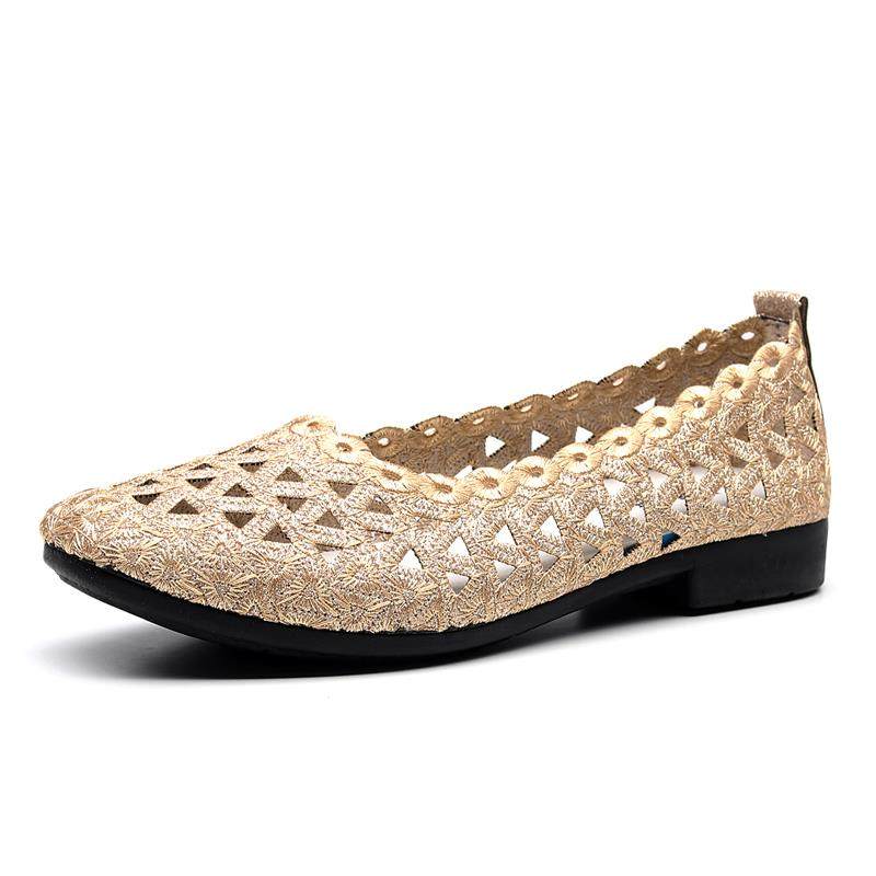 高档夏季老北京网布鞋女网面透气妈妈休鞋平底鞋凉闲鞋防滑网眼女