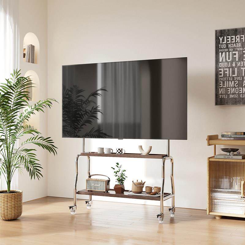 电视落地支架可移动不锈钢立式带轮推车客厅卧室43-75寸家用挂架