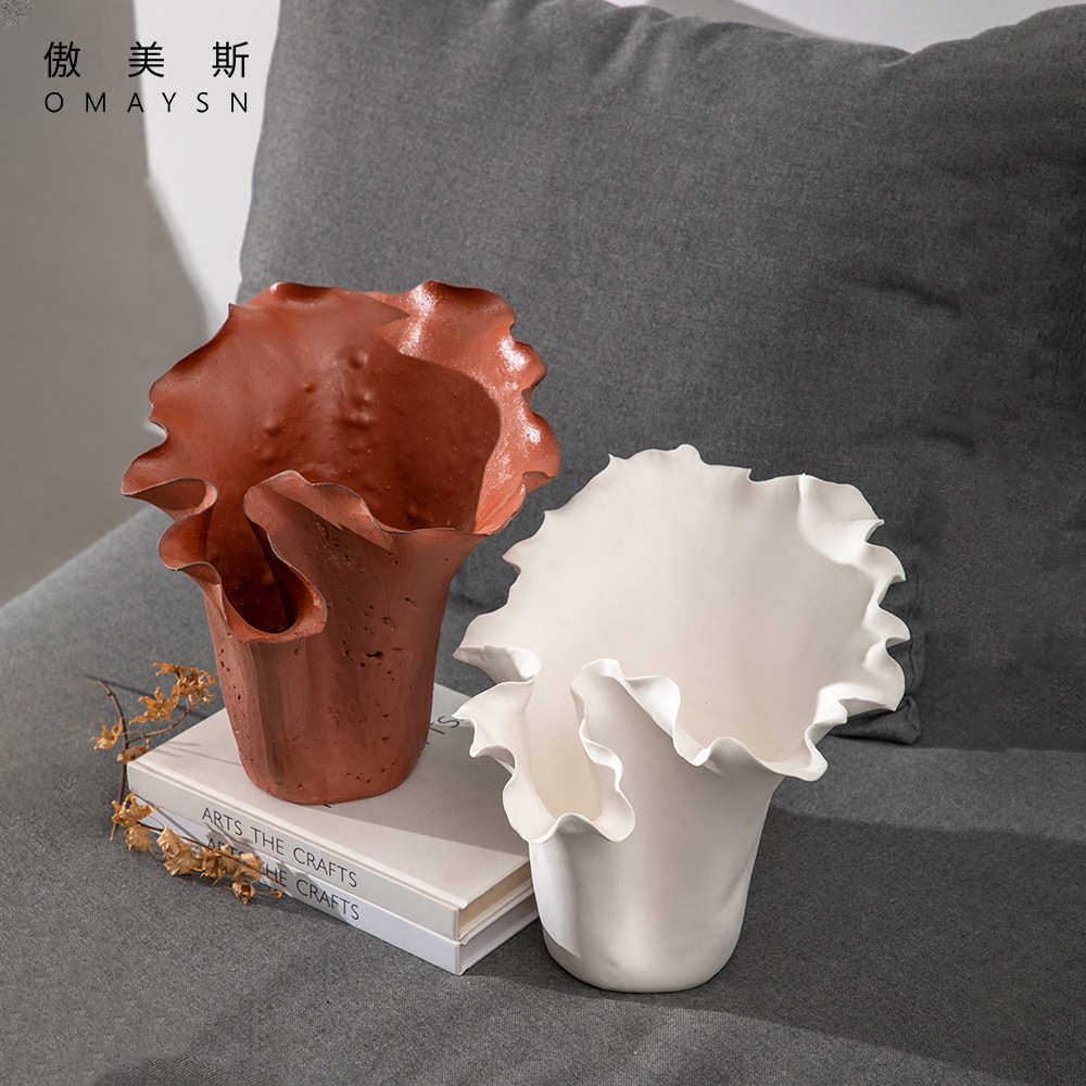 手工洞石陶瓷花瓶傲美斯Omaysn复古釉面花瓶工艺品客厅摆件,特色手工艺,其他特色工艺品,淘宝优惠券,粉丝福利购,淘宝优惠卷