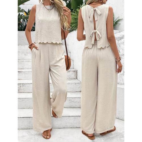Sleeveless vest and pants set无袖背心长裤套装