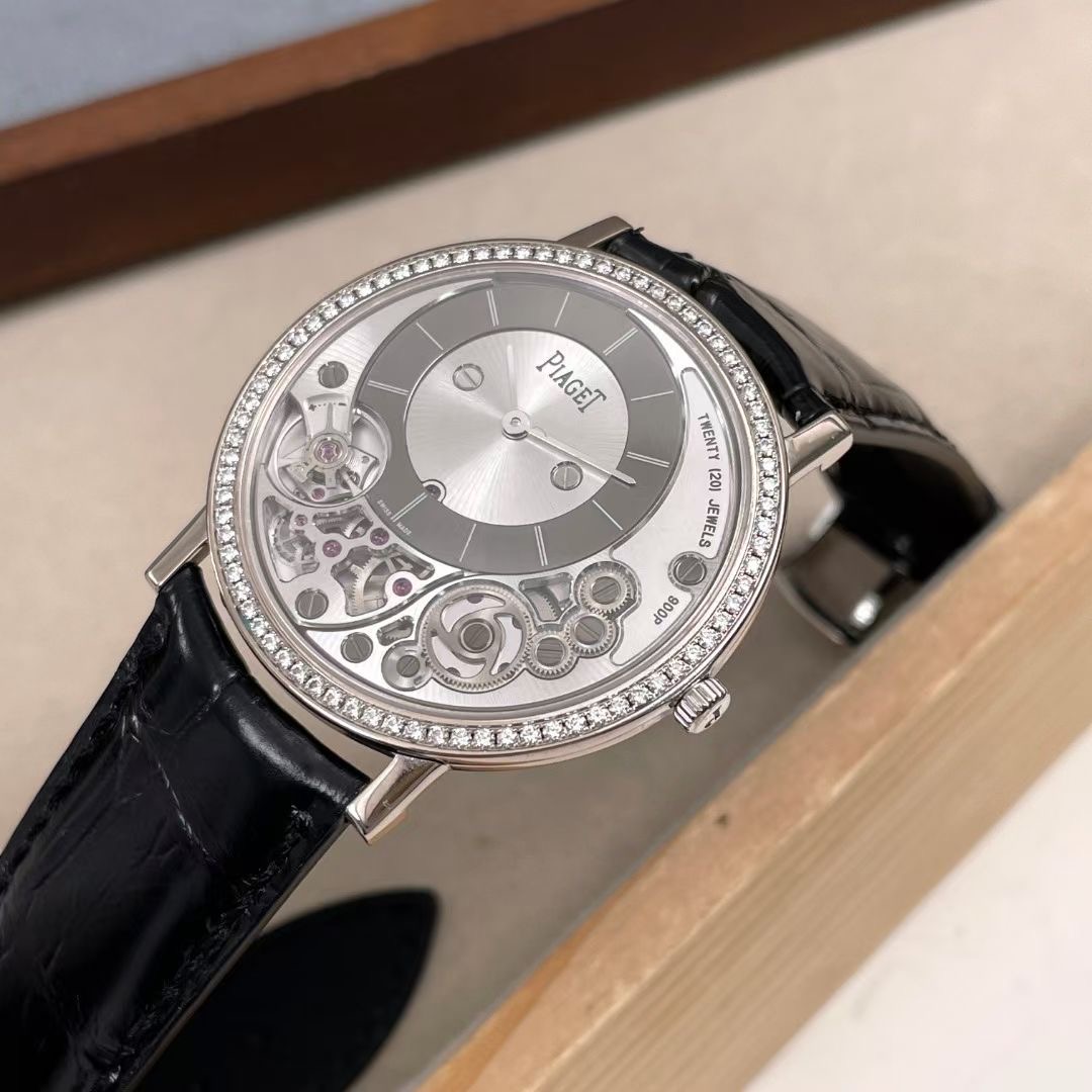 【公价27万】98新38mm伯爵白金原钻超薄手动机械男腕表G0A39112