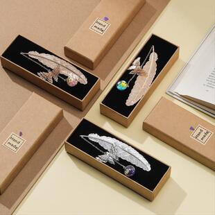 Gifts for teacher Metal Gift bookmark lady Christmas feather