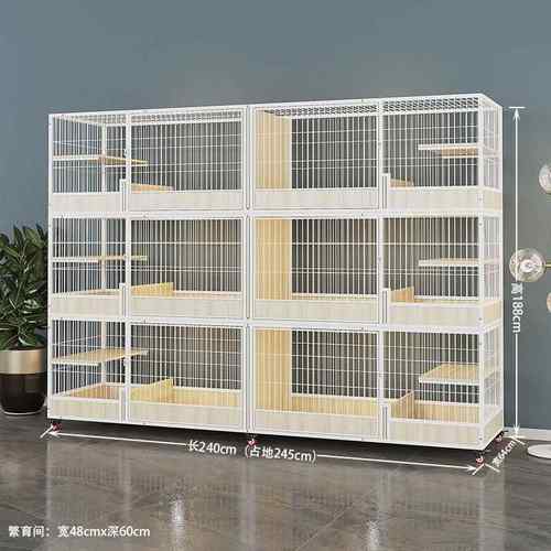 新款猫咪别墅繁子育笼子实木猫房猫柜猫笼豪子双层三层猫产房华窝