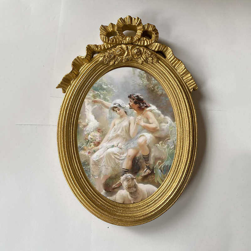 欧式复古做旧相框蝴蝶结组合相框摆台欧美创意儿童树脂相框