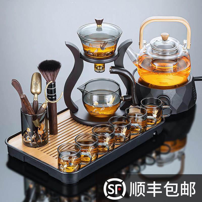 玻璃自动茶具套组家用功夫茶杯轻奢高端泡茶器办公室喝茶懒人茶壶
