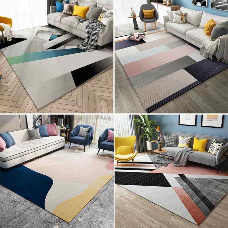 加厚北欧地毯ins风卧室代床EFY边网红现约客铺厅地垫简茶几毯满定