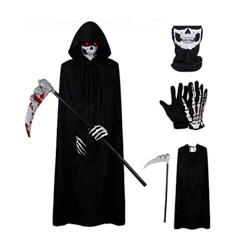 2025 Halloween cosplay costume: Grim Reaper, terrifying skel