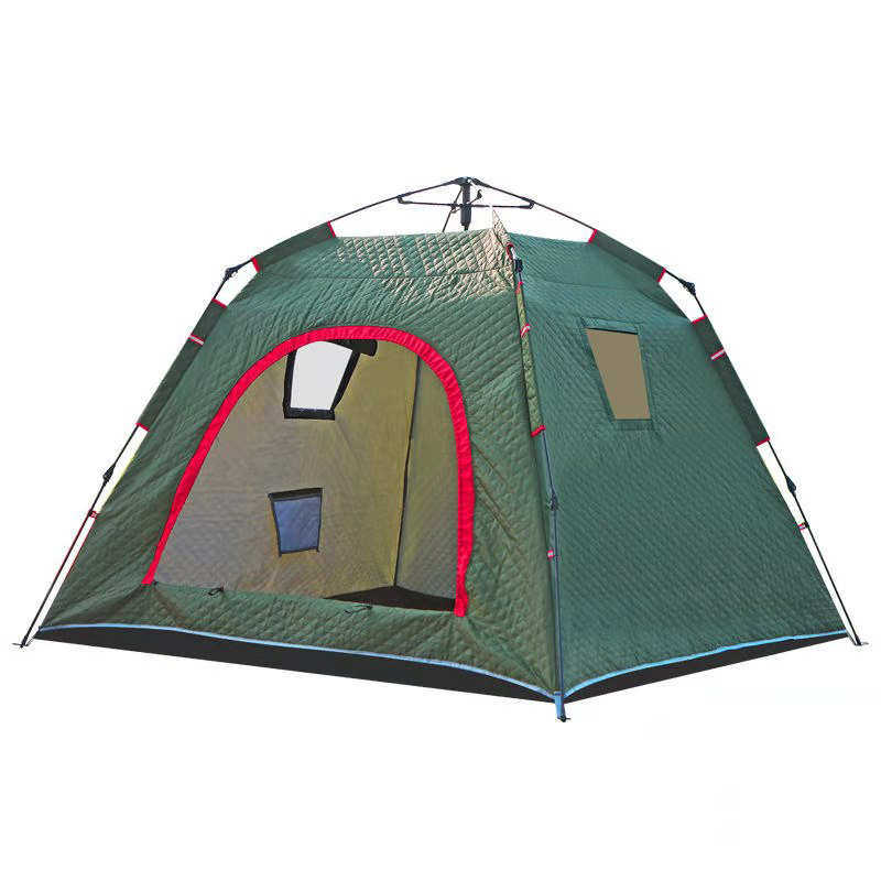加棉冰钓帐篷3-4人自动帐篷弹簧式速开露营钓鱼帐篷山地野营用品