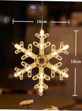 Christmas LED Light Snowflake Santa Hanging Sucker Lamp Wind