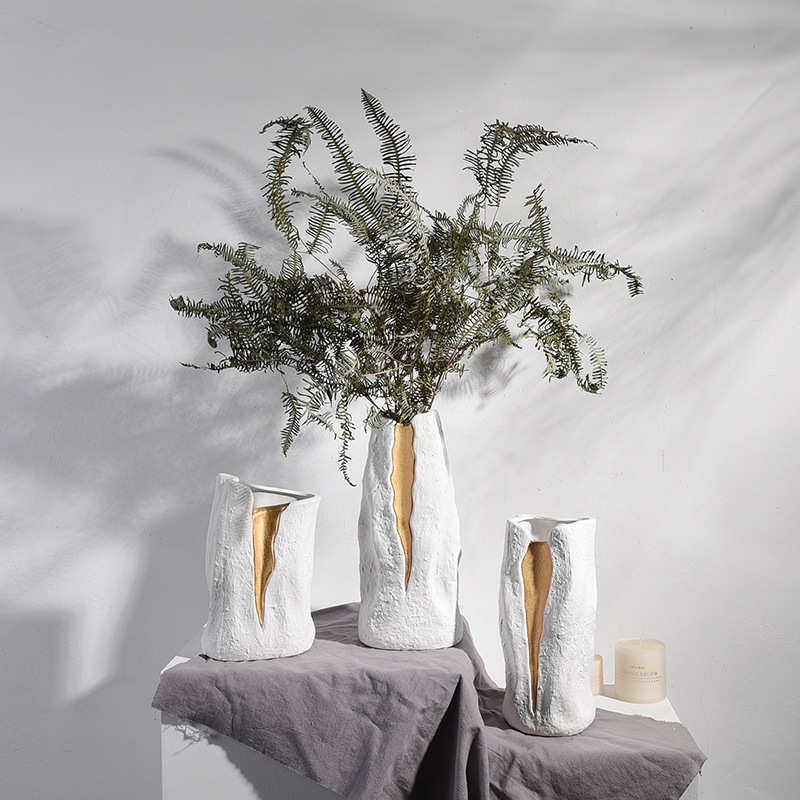 陶瓷花瓶现代简约磨砂花器客厅样板房家居装饰饰品摆件干花插花,家居饰品,花瓶,淘宝优惠券,粉丝福利购,淘宝优惠卷