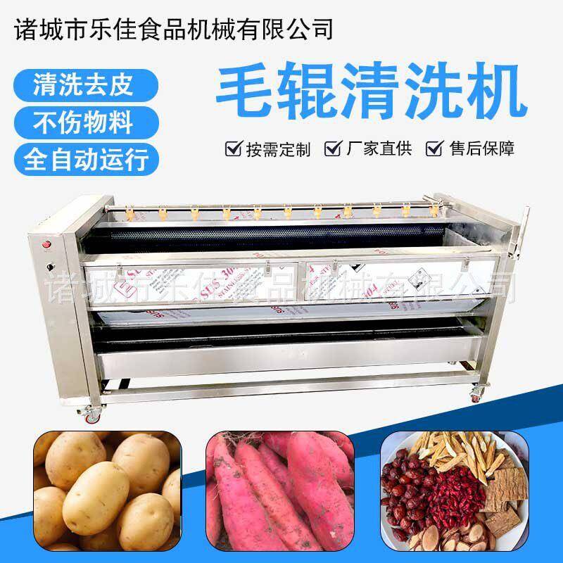 中草毛辊清洗设备党参太子参清洗生产线全自动红薯生姜毛刷清洗