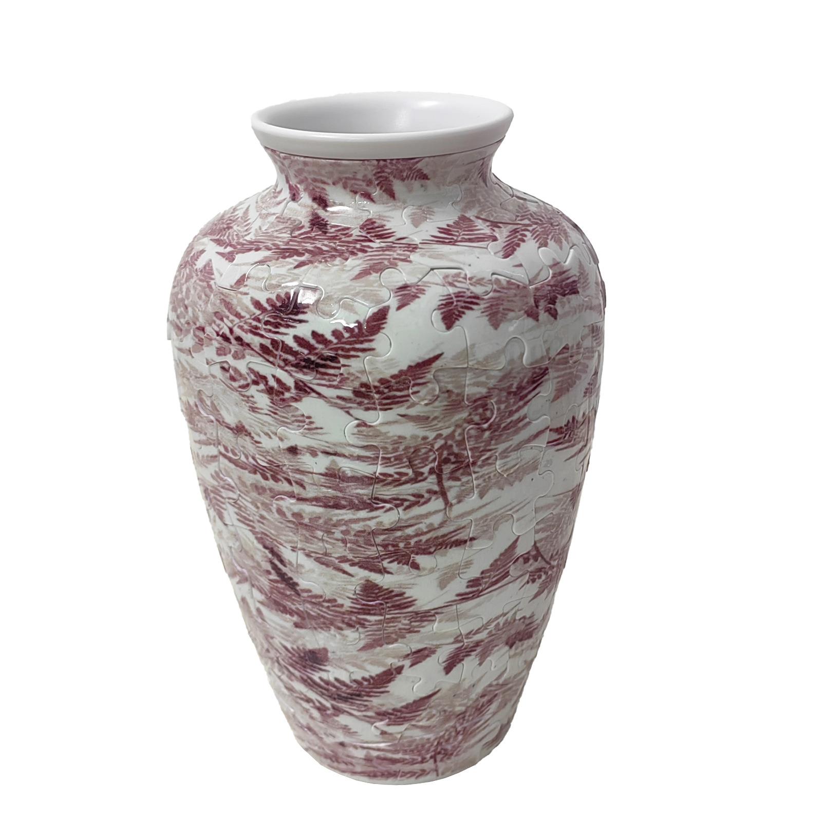 3D立体拼图花瓶积木摆件居家装饰品青花瓷花瓶客厅办公桌插花摆件图片