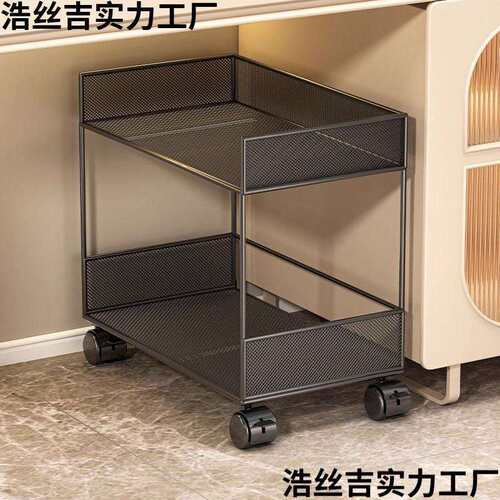 书桌旁侧边收纳放书本的神器放置滑轮桌下书包置物架可移动小推车