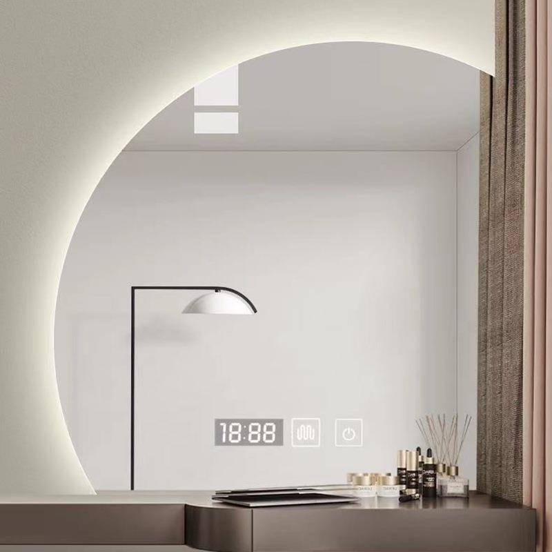 带半圆形l369e化妆镜壁挂卫生间雾浴d室镜灯防梳妆台镜子轻奢浴室