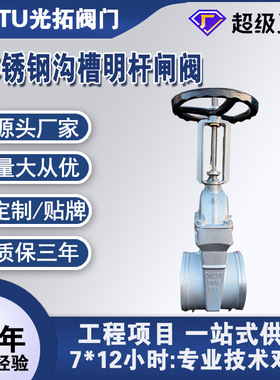 不锈钢沟槽闸阀Z81X-16P卡箍沟槽不锈钢软密封明杆 水务闸阀DN250