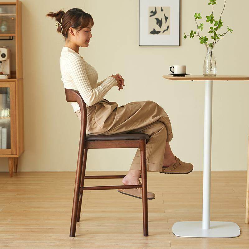 实木北欧现代吧椅吧台椅子简约日式酒店前台高脚椅餐椅餐凳椅家用,住宅家具,家用高脚椅,淘宝优惠券,粉丝福利购,淘宝优惠卷