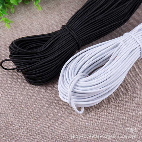 皮筋绳松紧户外弹力0-芯绳黑色包乳胶15mm1蹦床绳.圆弹力绳 厂家