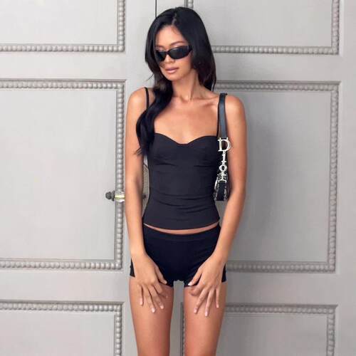 Women's Knitted Solid Color Halter Top Fashion Casual