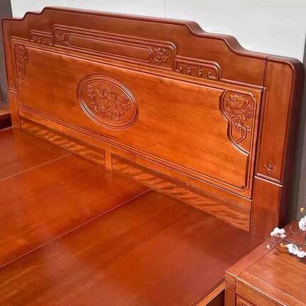 实木床全实木榫卯结构中式古典花梨木双人床高端家用卧室雕花木床