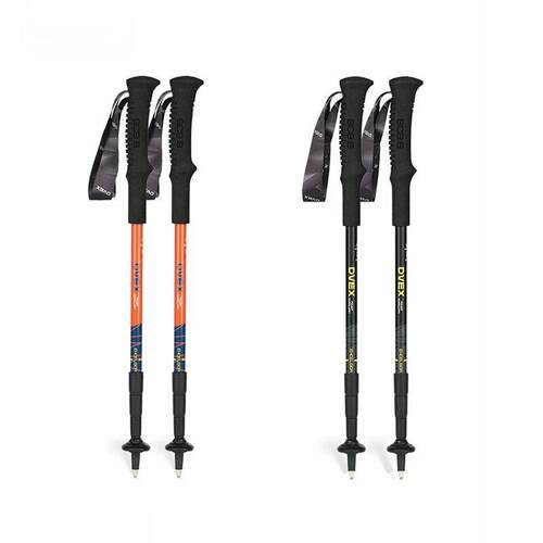 【皮革手柄带】DVEX超轻4节铝合金登山杖手杖男女户外多功能伸缩