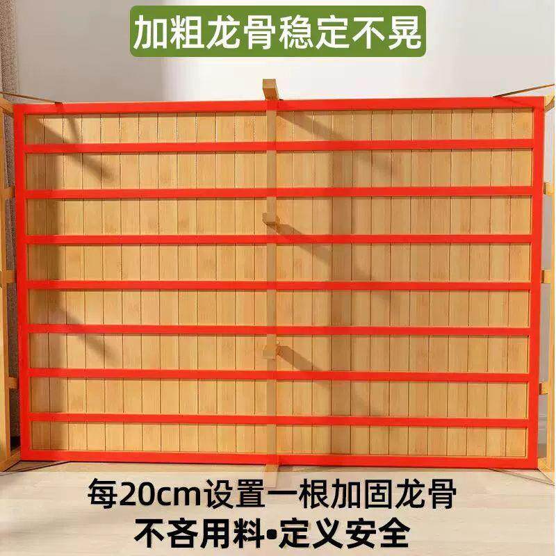 竹床折叠床一米二家用午睡竹床单人双人简易床便携成人陪护午休床