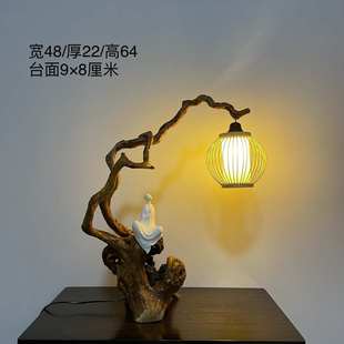 W6树根灯禅意灯根雕灯根艺灯原木灯茶桌装饰台灯氛围灯饰新中式其