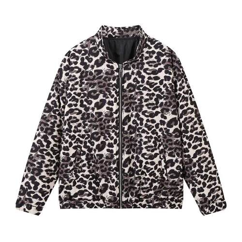 Women's printed zipper long sleeved cotton jacket jacket