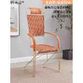 藤椅现代极简电脑椅藤锻铁户外阳台休闲办公桌椅麻将靠背弹跳椅