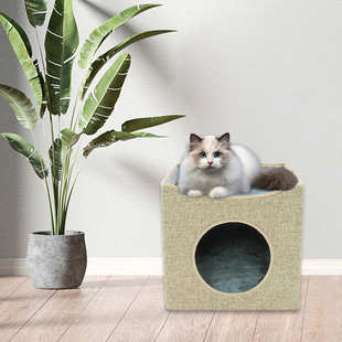 半封闭式 冬季 可拆洗折叠 宠物用品保暖猫窝 双层猫窝定制 爆款