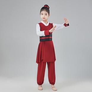 古古代将军士兵铠女甲表 儿童舞蹈演出服服男童武侠装 新款 花木兰装