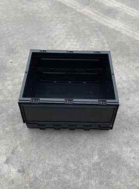 黑色带盖塑料折WRP箱周转箱叠塑胶折收纳箱加厚仓储户外物流胶叠