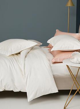 奶油白~自带氛围感满满感100支白色纯色四件套极简纯白雪白