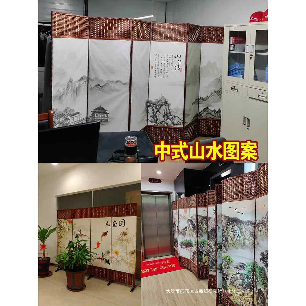 HVL易屏风简隔断墙折屏遮挡简约现艺代折叠移布动玄关中式风挡平