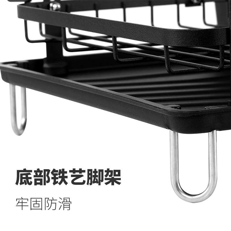 新款家居厨房双层沥水架多功能砧板碗碟置物架轻奢现代简约收纳架