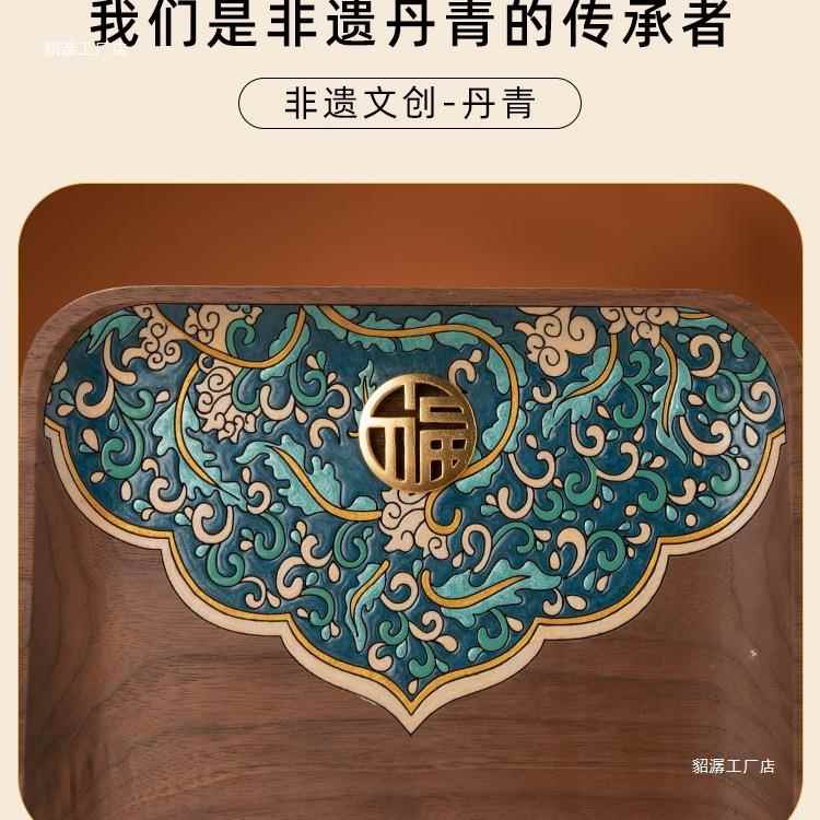 新款实木门物口钥收纳玄纳关摆件中式茶几匙NQO置架客厅收盒