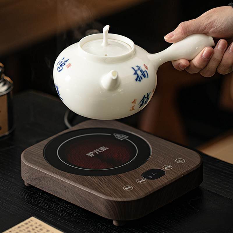 羊脂玉白瓷煮水跳盖陶瓷烧水壶家用泡茶砂铫煮茶器电陶炉茶具套装