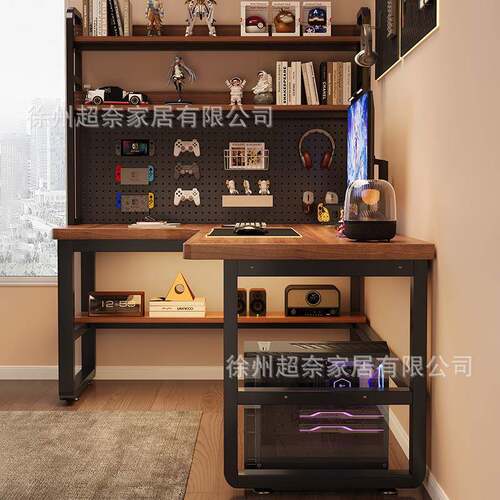 L生型转角书桌洞办洞板书架一体拐角电脑桌SL-转角式家用公桌台学