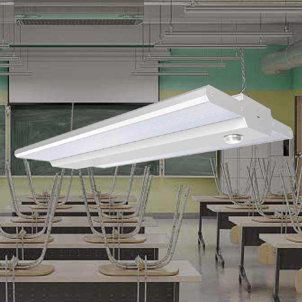 教室专用天棚灯LED150w工矿灯铝合金人体感应面板灯防眩光高湾灯