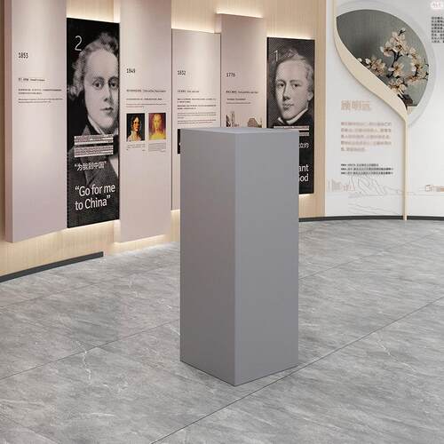 地台展台展示台橱窗长方体木制烤漆模特灰色底座商业陈列高低立柱