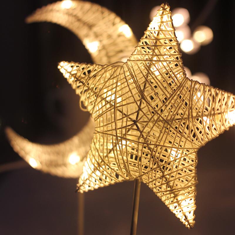 led小夜灯星星台灯藤条造型灯圣诞节日装饰灯爱心造型灯