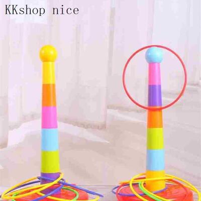 Hoop Ring Plastic Toss Quoits Garden Game Pool Kids Toy Outd