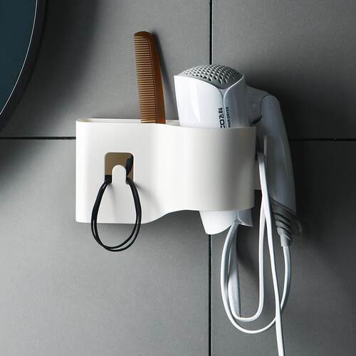 Bathroom shelf for hair dryer, wall-mounted bathroom organiz