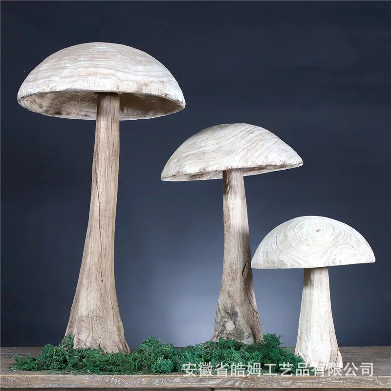 厂家销售手工木质民宿酒店别墅树根装饰蘑菇造型拍摄道具装饰摆件