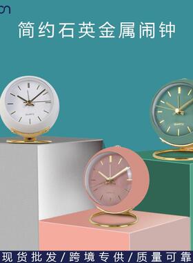 北欧创意电子台钟简约儿童闹钟新款桌面床头学生静音夜光指针钟表