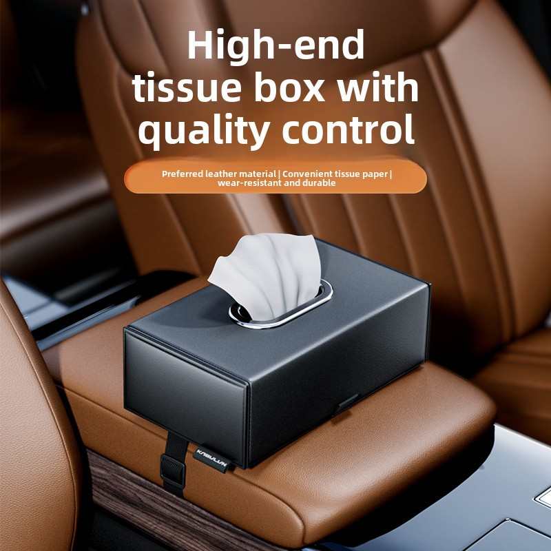 Car Tissue Holder - Premium Leather Interior Tissue Box