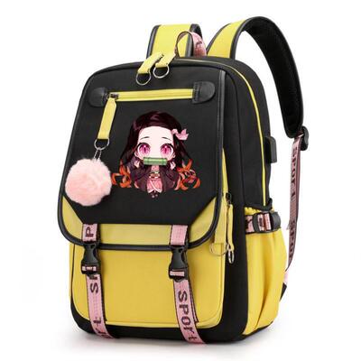Demon Slayer Nezuko Backpacks for Men Anime School Bag for T